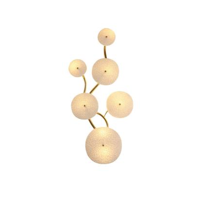 Hakka Contemporary Ceramic Brass Lotus Petal Wall Light