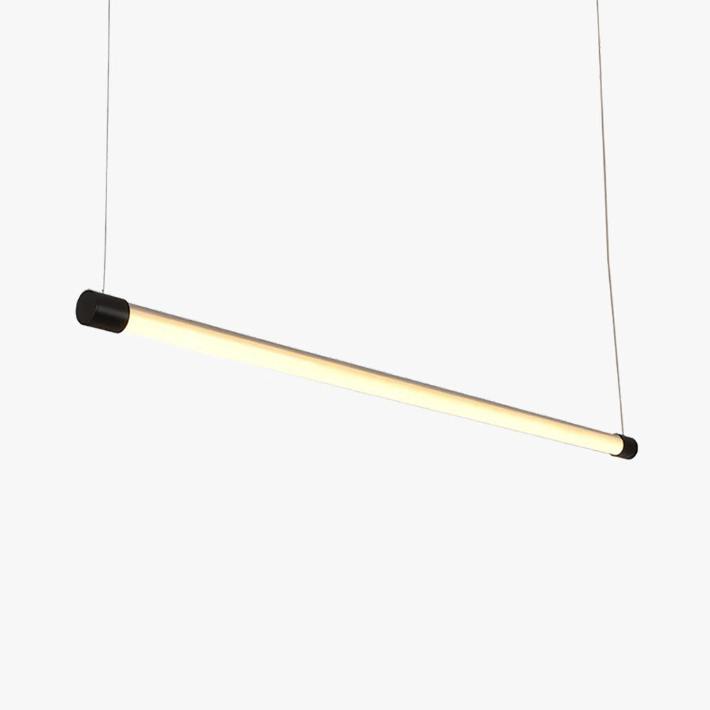 Edge Lineal Moderno Lámpara Colgante Negro y Plata Dormitorio/Salón/Comedor Metal 120/150CM Largo