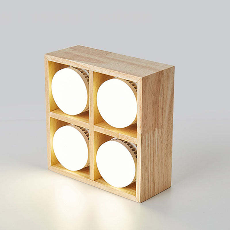Ozawa Moderna Cuadrada Madera/Acrílico Lámpara de Techo Madera