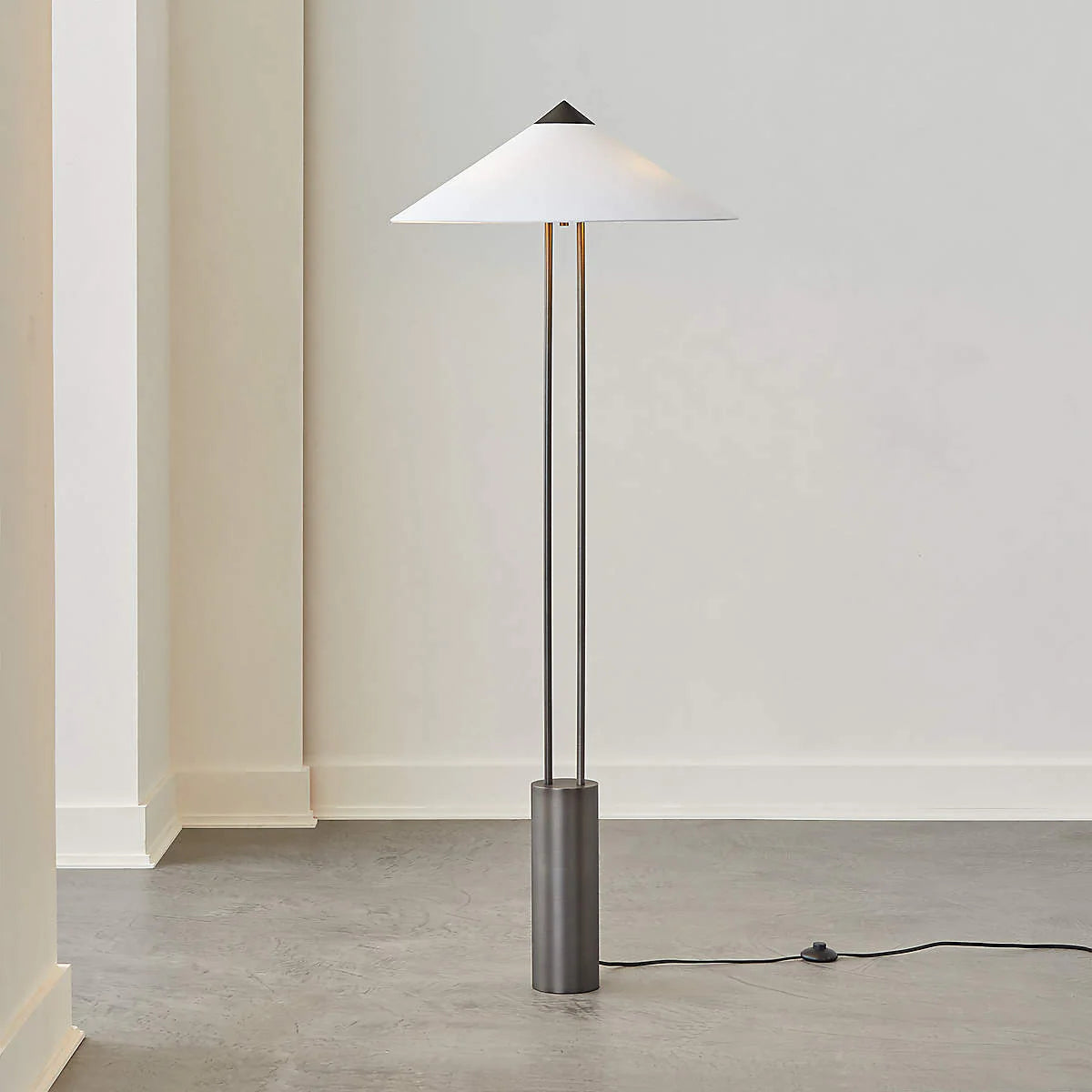 Axis Twin Post Cone Shade Metal Floor Lamp