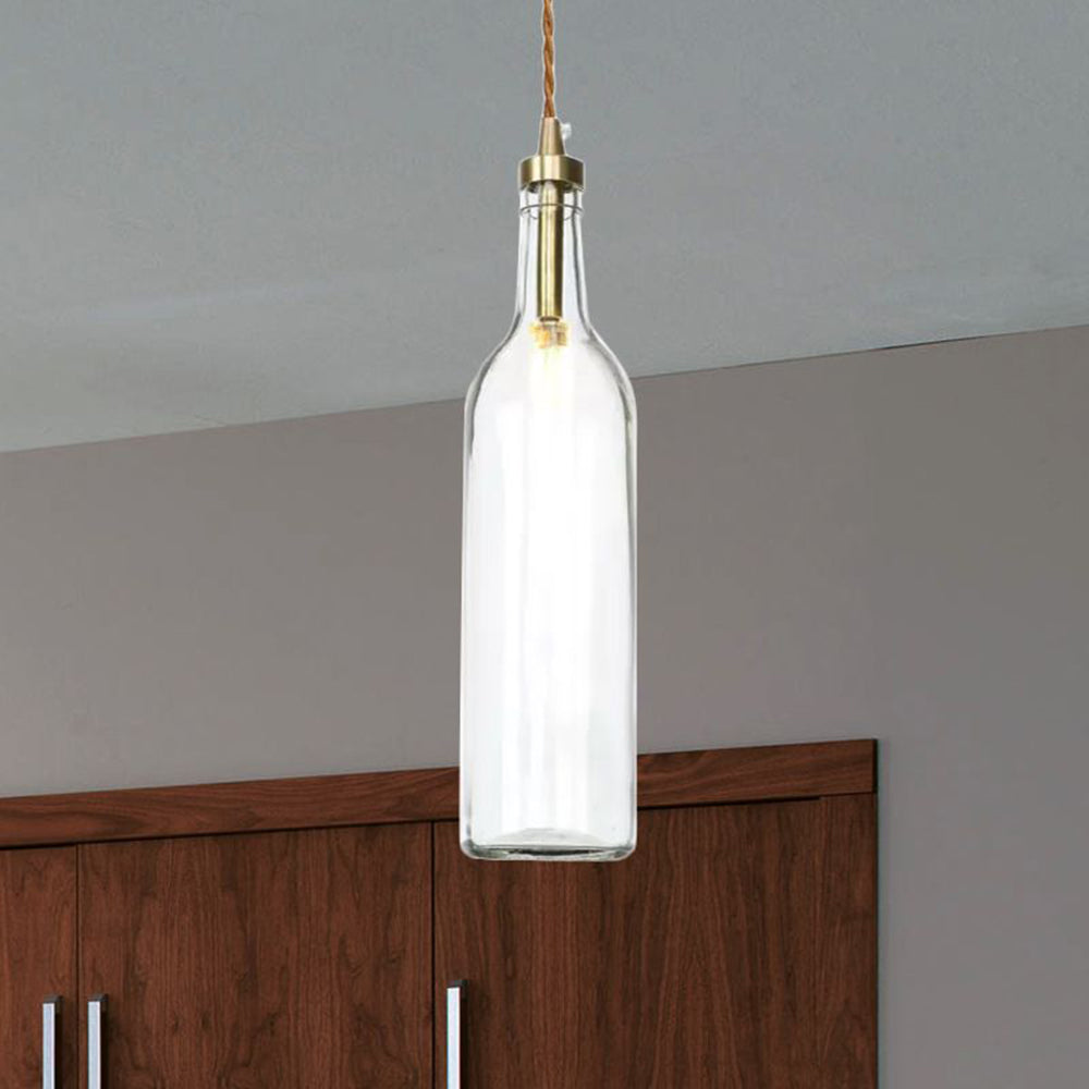 Hailie Industrial Botella de Vino Vaso Lámpara Colgante Vistoso Sala de Estar