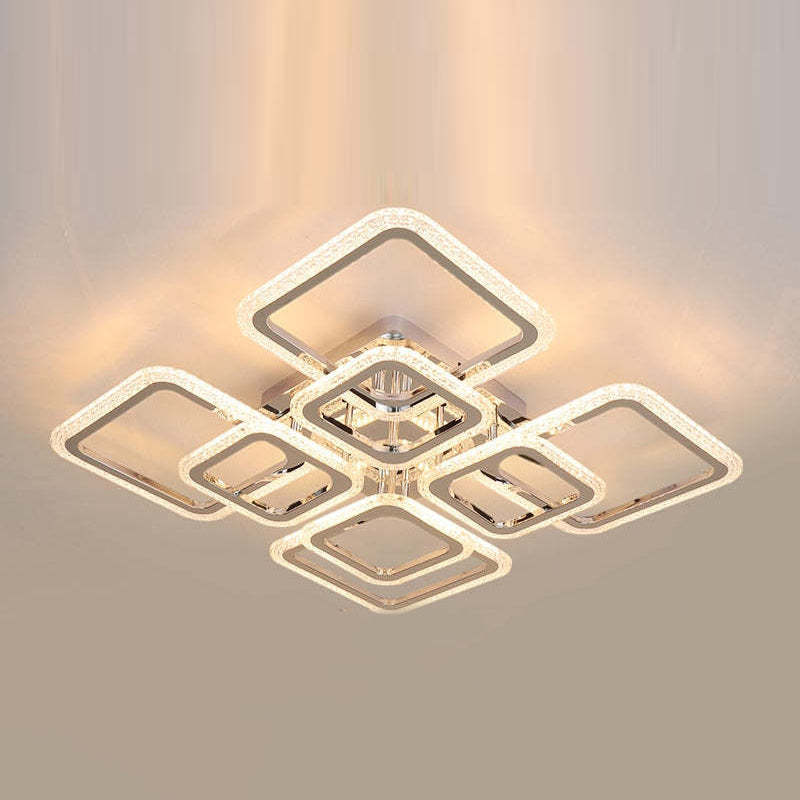 Lacey Moderna Cuadrada Metal LED Lámpara de Techo Blanca