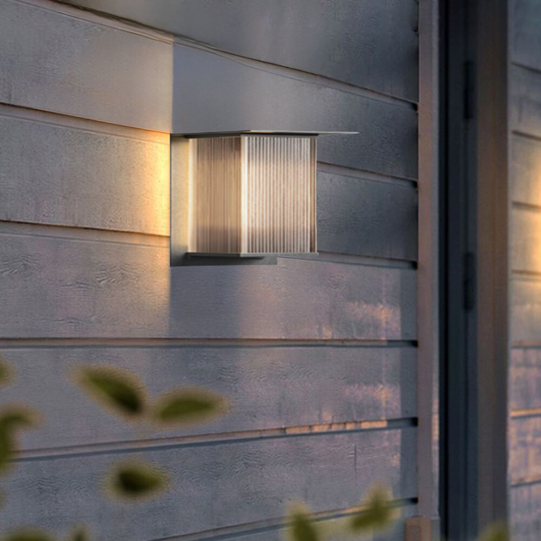 Retro Cuboide Metal LED Aplique de Pared Exterior Jardín | Las Sola