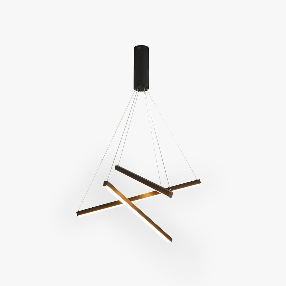 Edge Moderna Lineal Metal Lámpara Colgante 3/5/7/9 Luces Negro