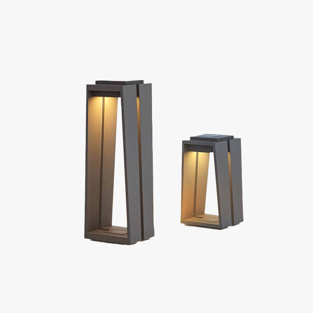Orr Minimalista Cuboide Metal Acrílico Lámpara Exterior
