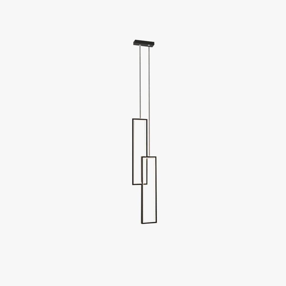 Avi Moderna Lámpara Colgante Negra Rectangular Metal Dormitorio
