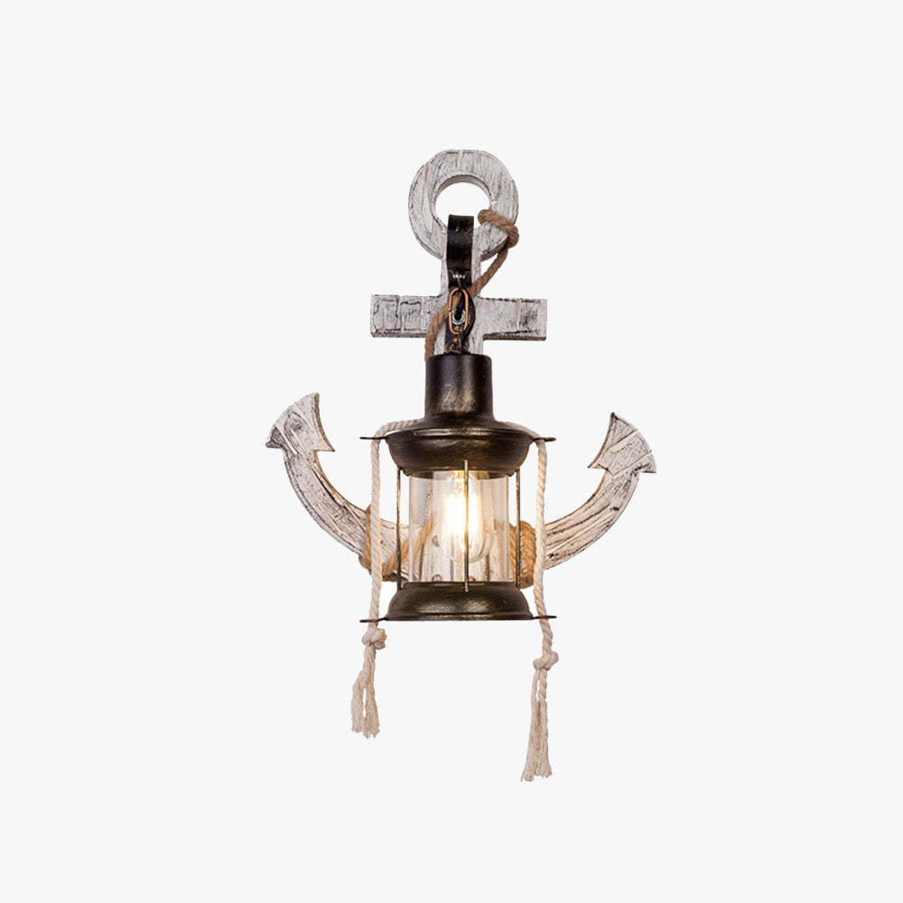 Austin Retro LED Aplique Exterior Ancla Interior Comedor/Sala de Estar Metal/Madera