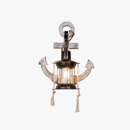 Austin Retro LED Aplique Exterior Ancla Interior Comedor/Sala de Estar Metal/Madera