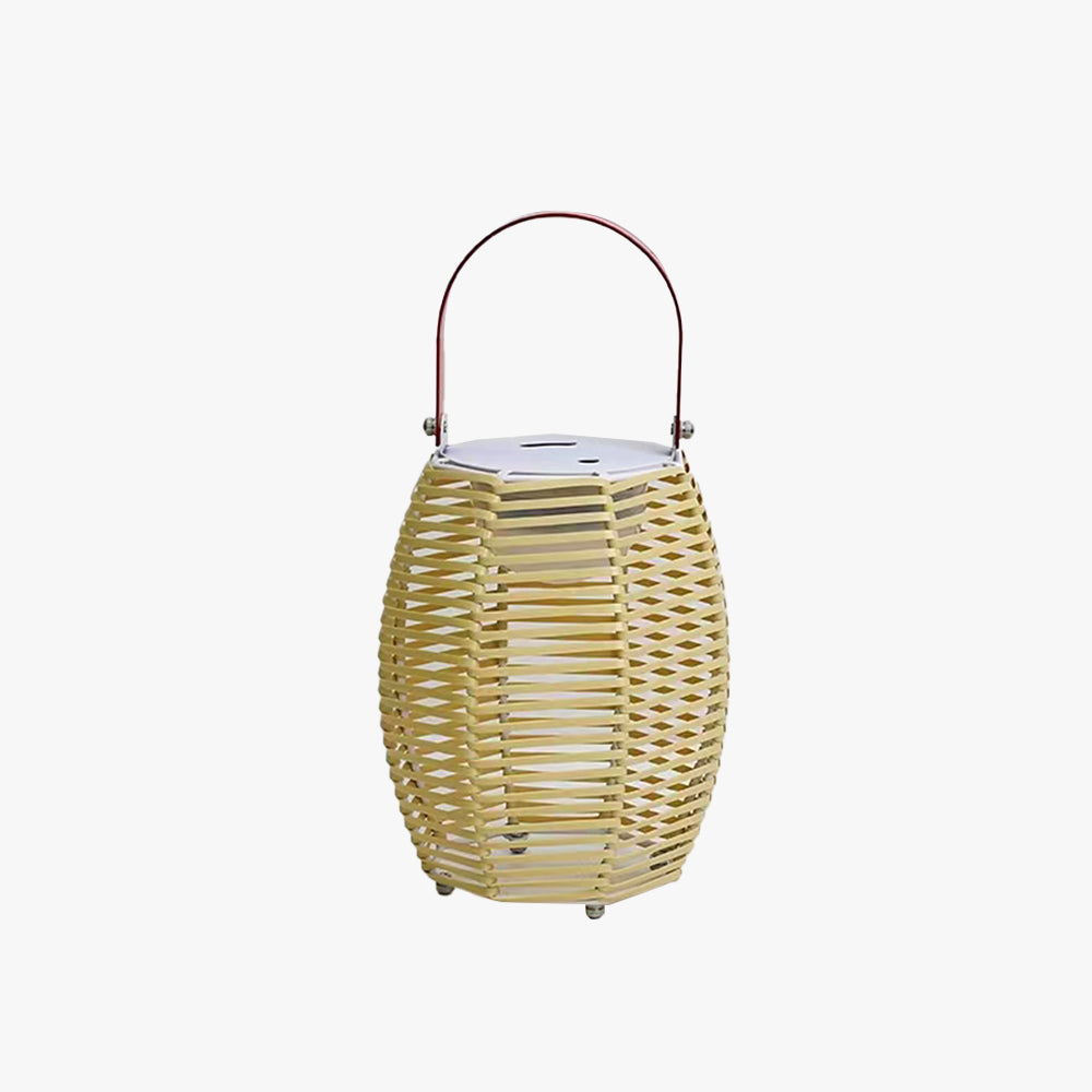 Orr Lindo Retro Farol Bambú Lámpara Exterior Patio Jardín