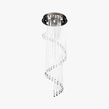 Valentina Moderno Espiral Cascada Cristal Lámpara Colgante Claro Sala de Estar