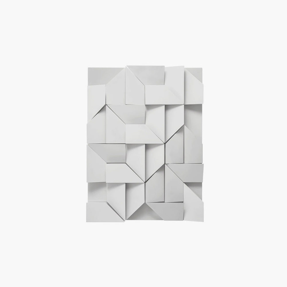 Eveline Art Decó Geometrío Metal/Papel Aplique de Pared Blanco