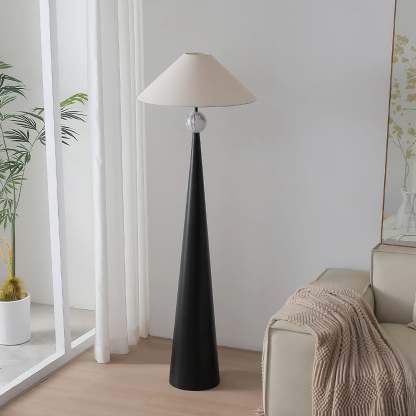 Hakka Fabric Metal Cone Floor Lamp