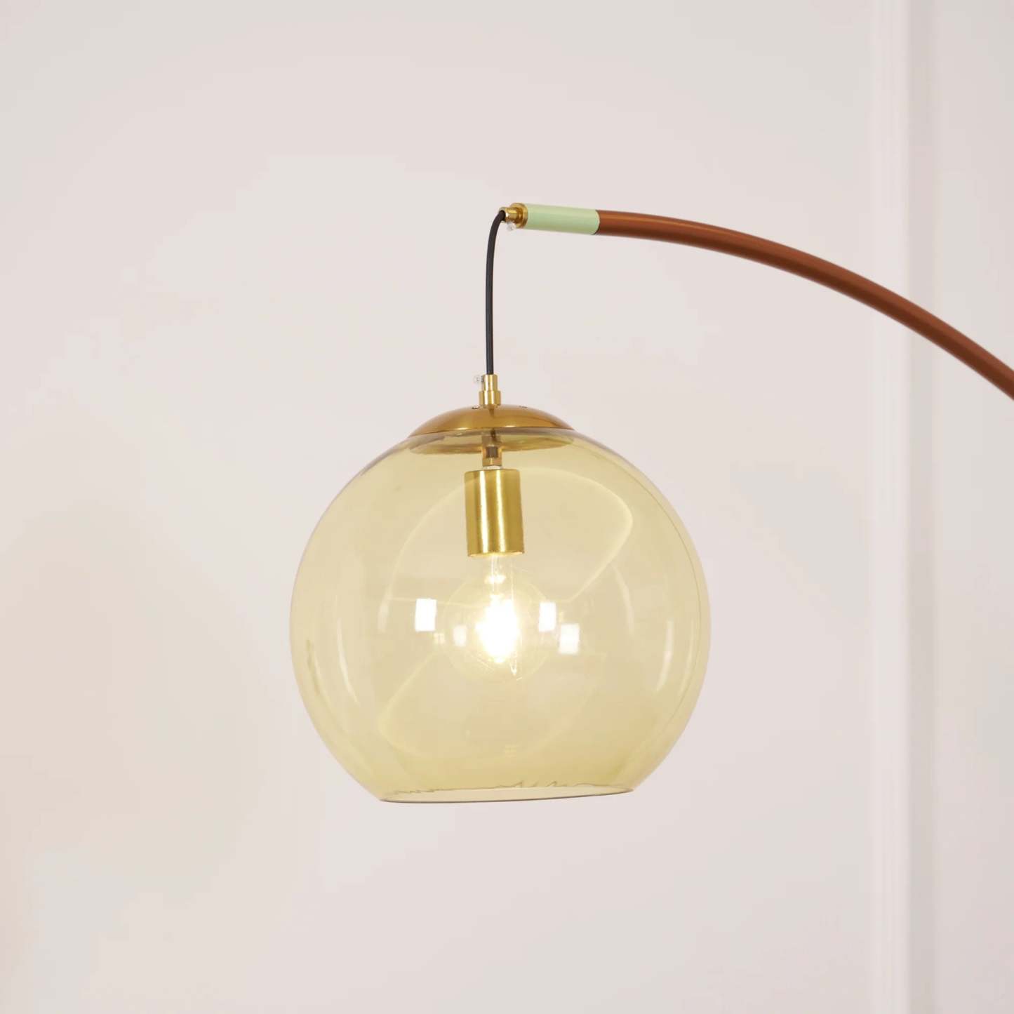Halo Amber Glass Arc Floor Lamp