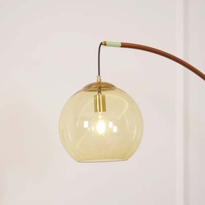 Halo Amber Glass Arc Floor Lamp