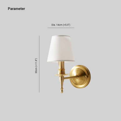 Hakka Antique Brass Fabric Wall Light