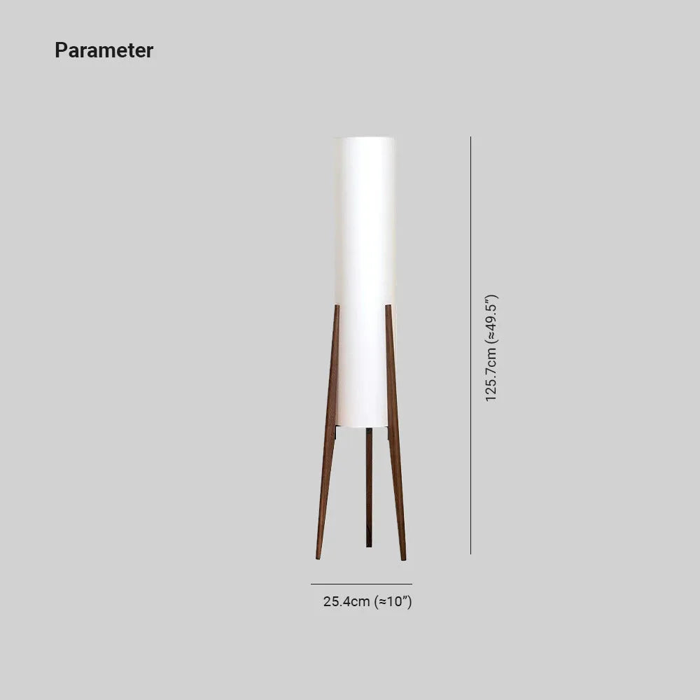 Hakka Minimalist Wood Fabric Floor Light