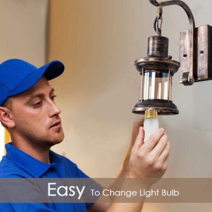 Alessio Industrial Retro Wall Lamp Negro/Bronce Interior Metal/Vidrio