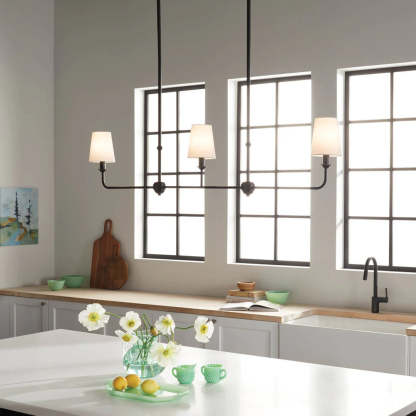 Axis Nickel Linear Fabric Chandelier
