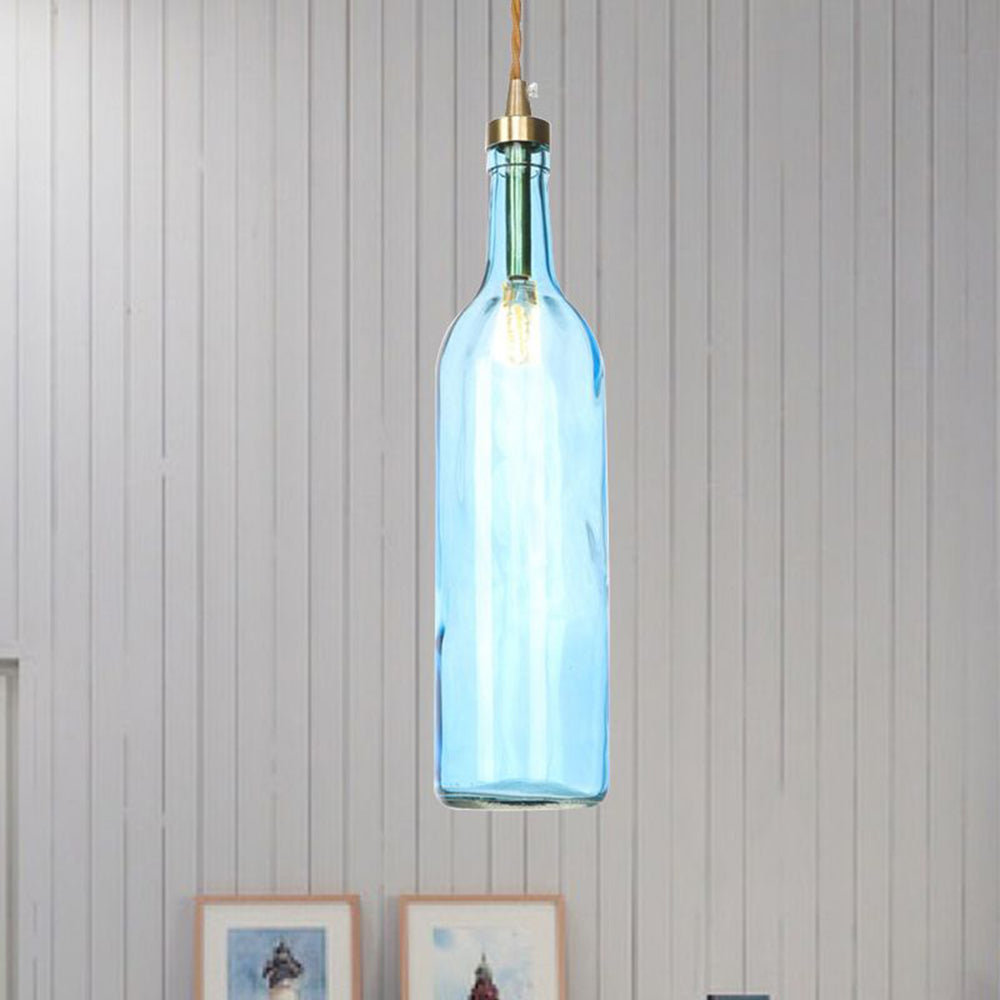 Hailie Industrial Botella de Vino Vaso Lámpara Colgante Vistoso Sala de Estar