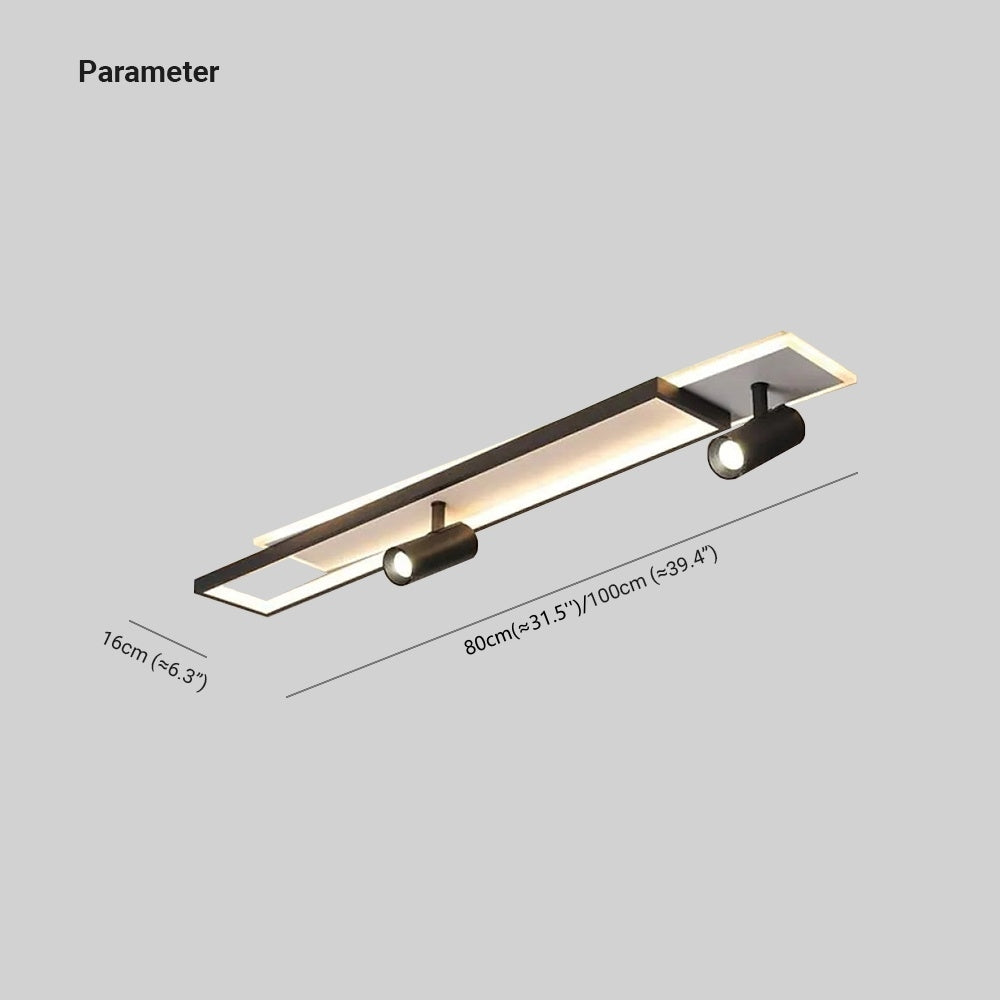 Haney Moderna Geométrica Acrílico/Metal LED Lámpara de Techo, Negra