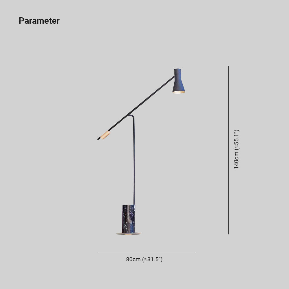 Carins Moderna Minimalista Mármol/Metal Lámpara de Pie, Negro
