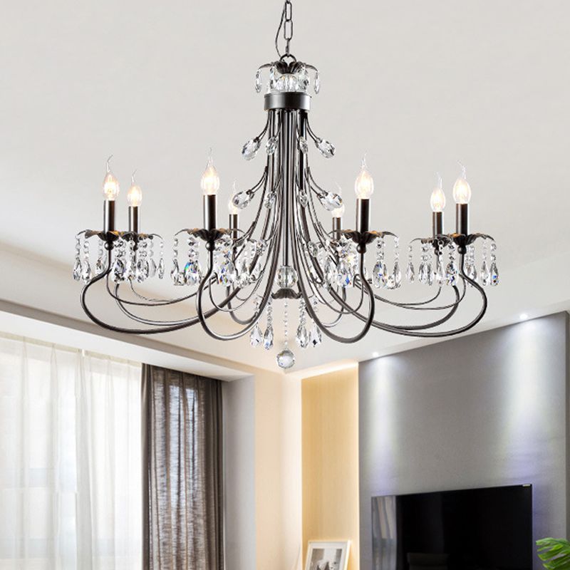 Silva Retro LED Lámparas de Araña Negro Sala de Estar Metal | Las Sola
