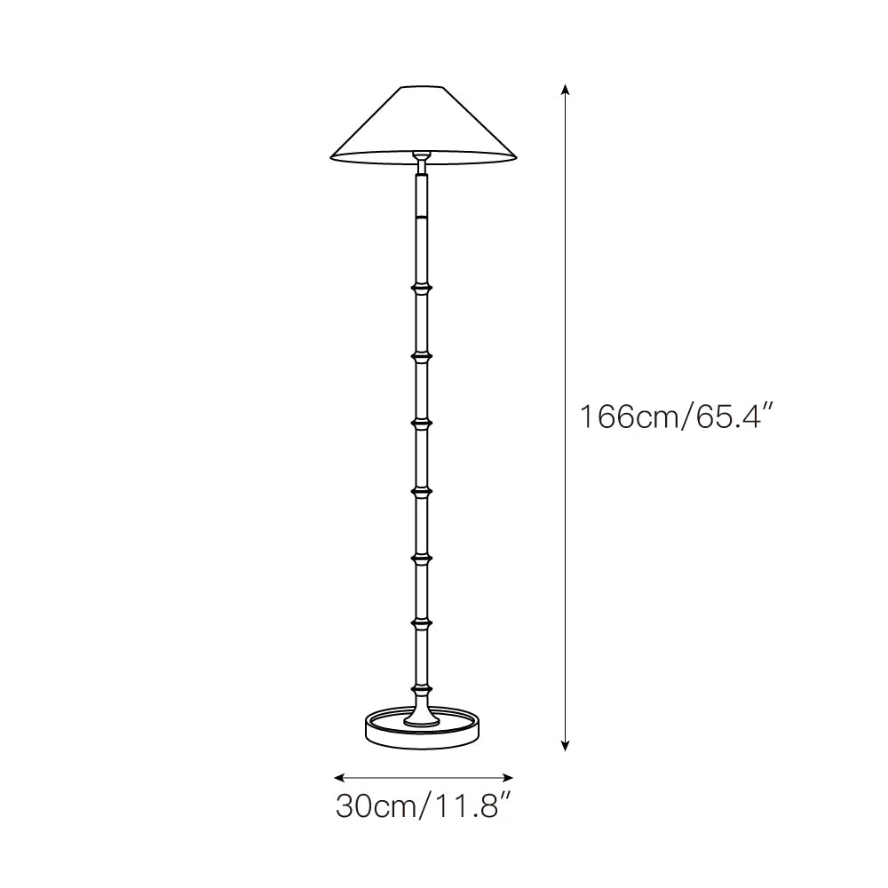 Retro Crackle Black Resin Floor Lamp