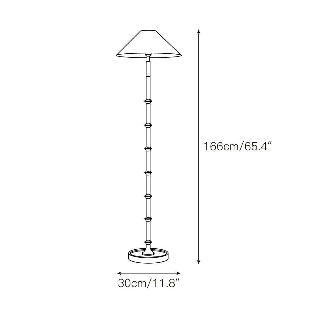 Retro Crackle Black Resin Floor Lamp