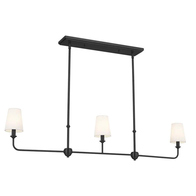 Axis Nickel Linear Fabric Chandelier