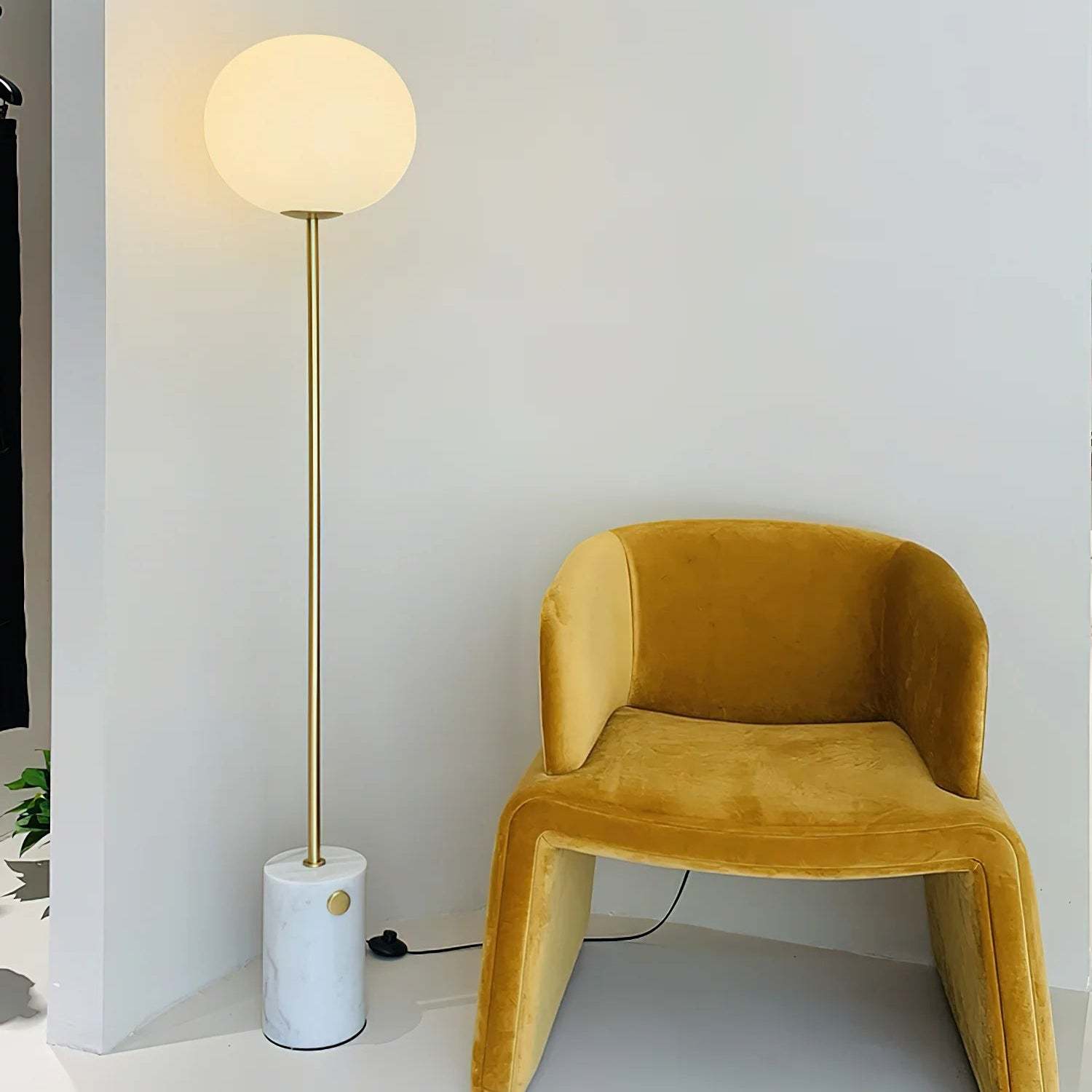 Axis Minimalist Alabaster Brass Floor Lamp