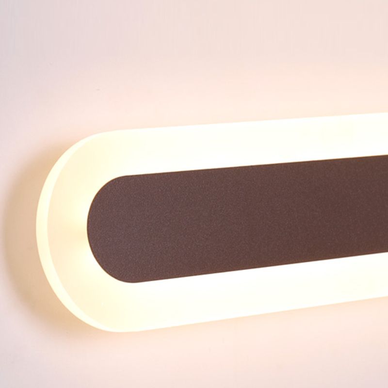 Edge Moderno Lineal LED Aplique Blanco/ Marrón Cuarto de Baño Metal Acrílico Tallas 40/59/80/99CM