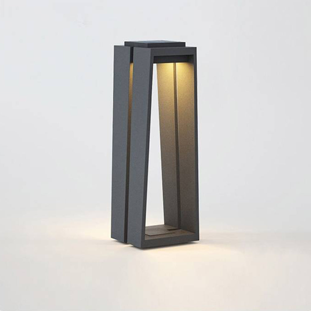 Orr Minimalista Cuboide Metal Acrílico Lámpara Exterior