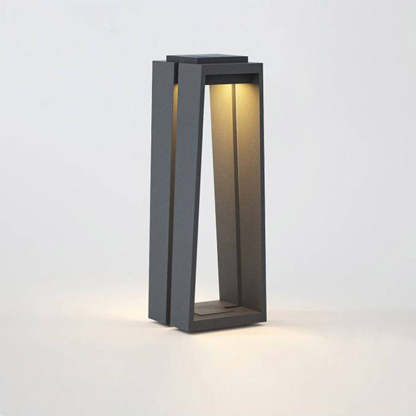 Orr Minimalista Cuboide Metal Acrílico Lámpara Exterior