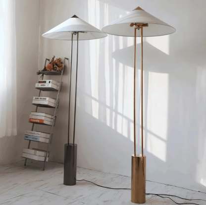 Axis Twin Post Cone Shade Metal Floor Lamp