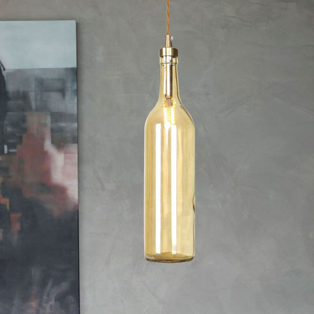 Hailie Industrial Botella de Vino Vaso Lámpara Colgante Vistoso Sala de Estar