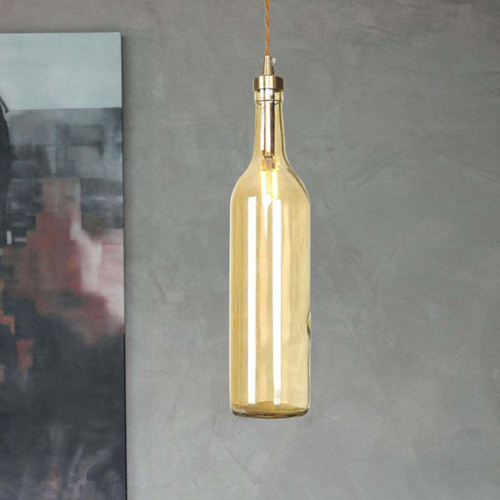 Hailie Industrial Botella de Vino Vaso Lámpara Colgante Vistoso Sala de Estar