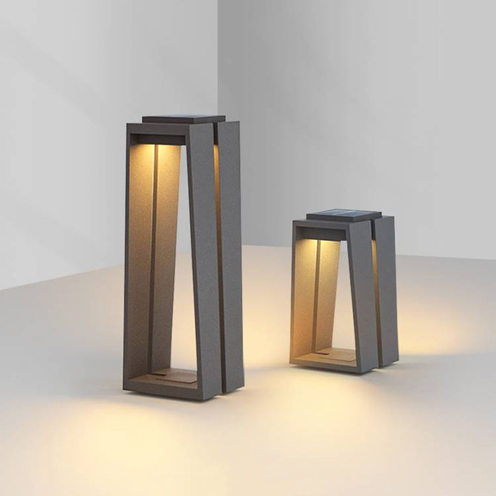Orr Minimalista Cuboide Metal Acrílico Lámpara Exterior