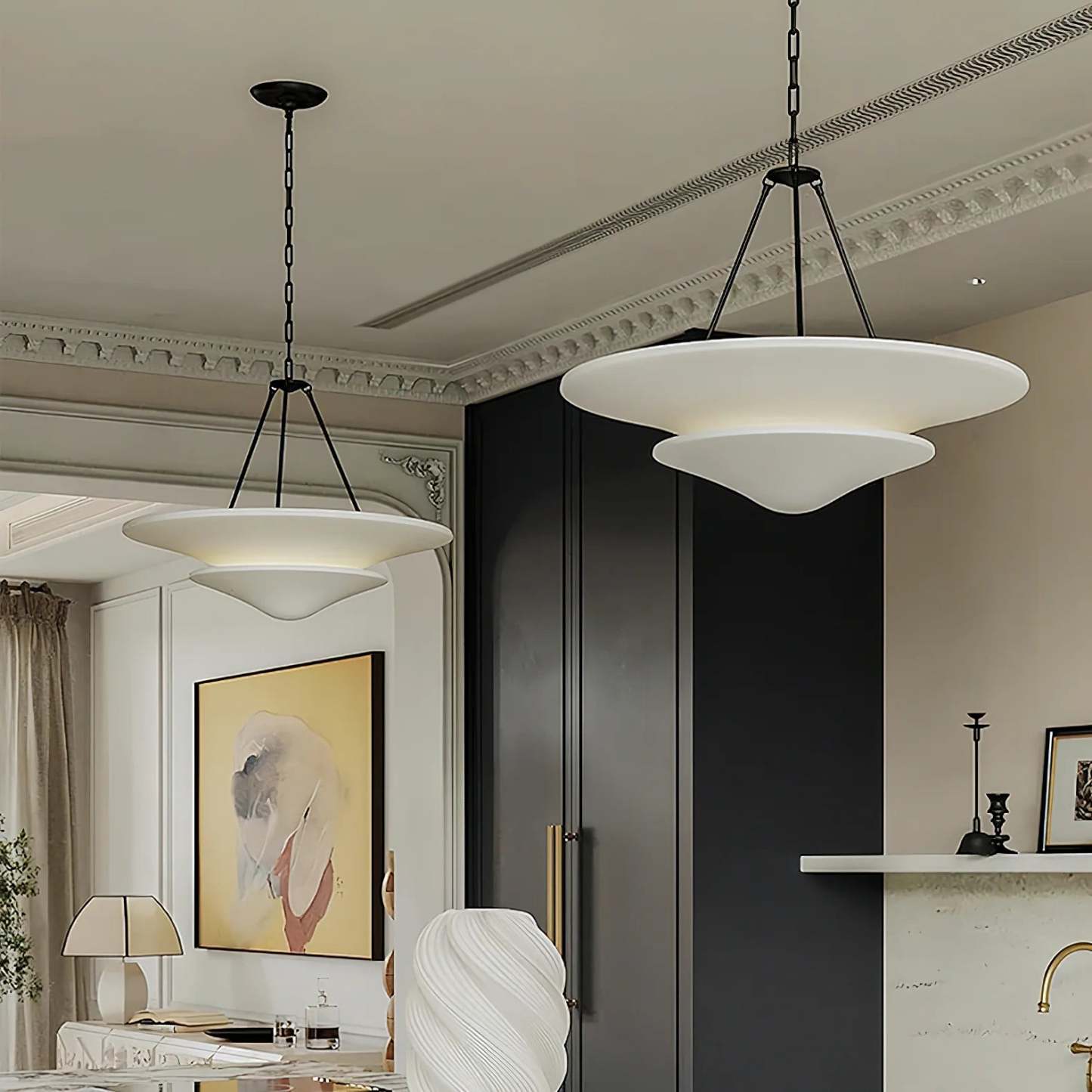 Retro Plaster Brass Chandelier