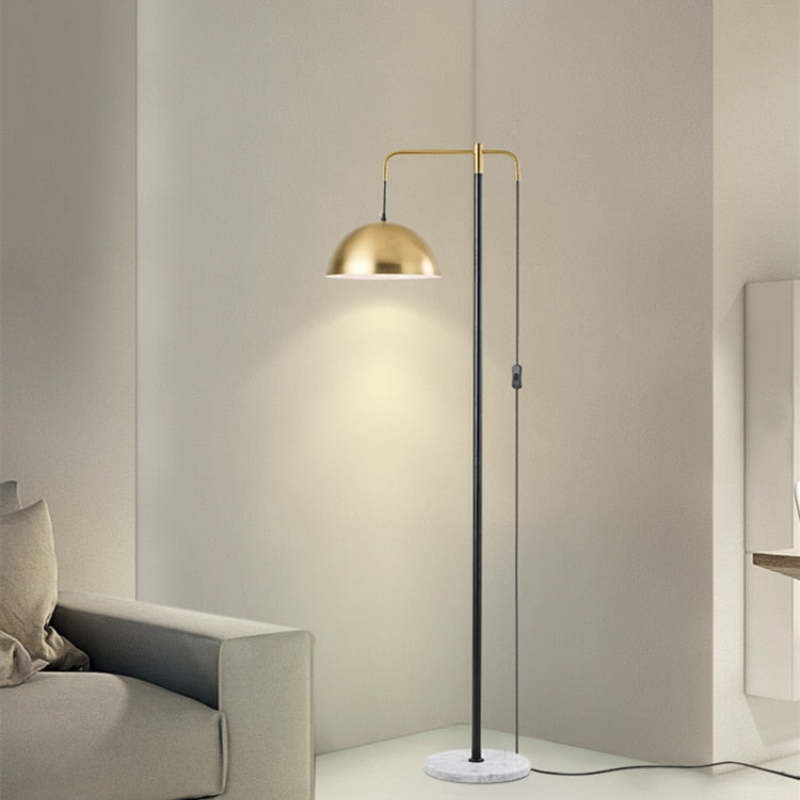 Carins Moderna Geométrica Metal LED Lámpara de Pie Dorada