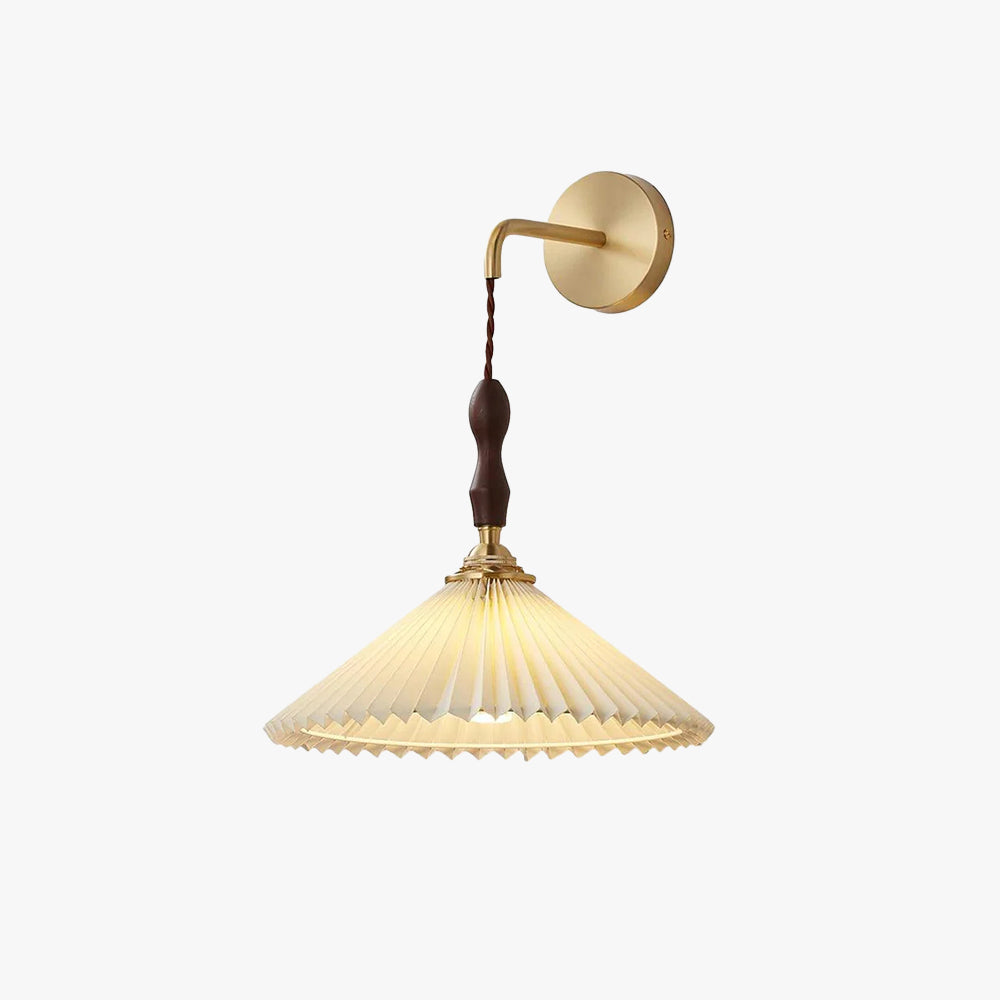 Verona Pleated Wooden Wall Light