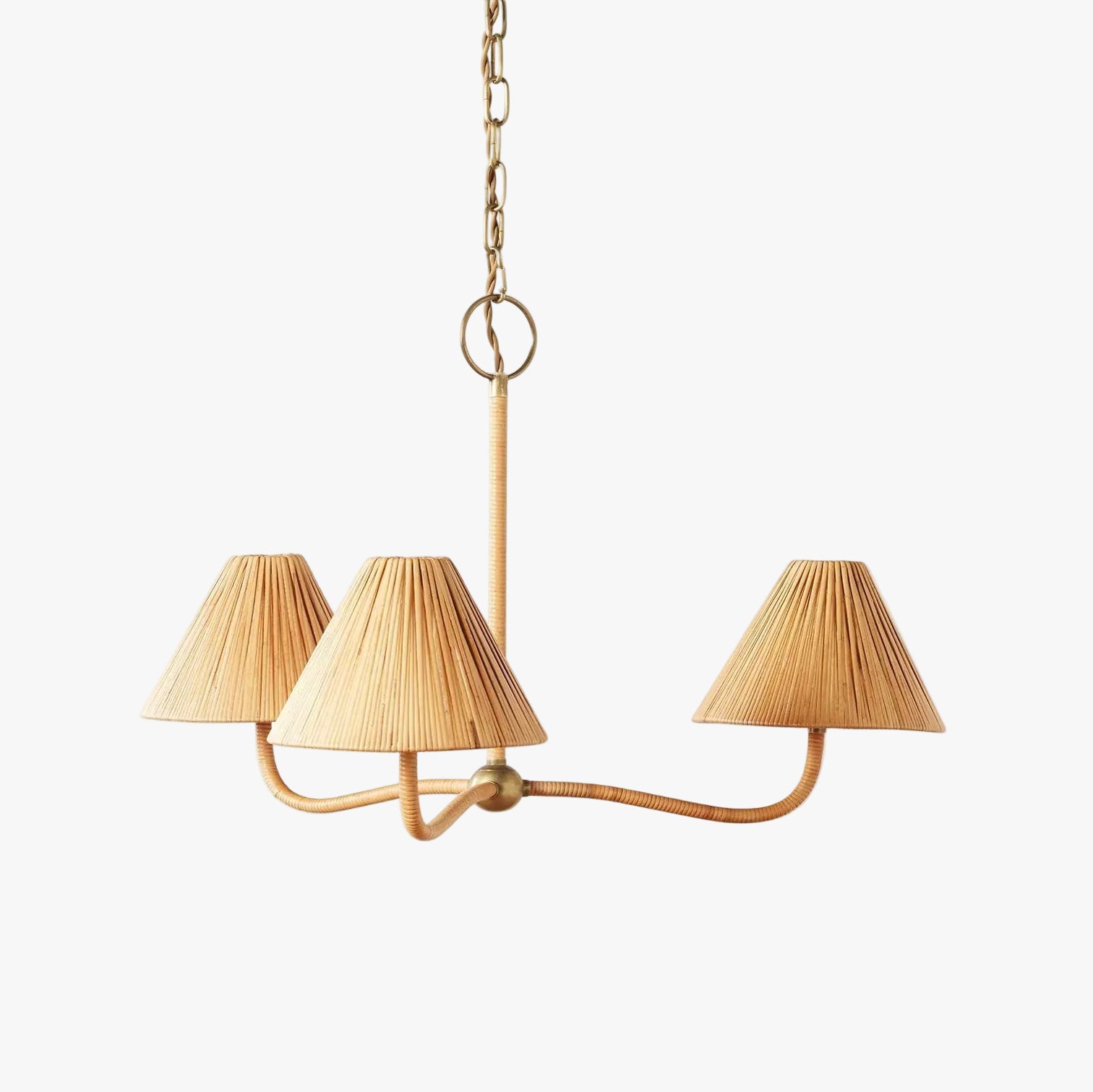 Hakka Rattan Metal Chandelier