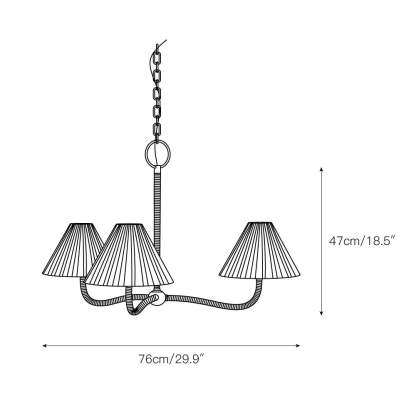 Hakka Rattan Metal Chandelier