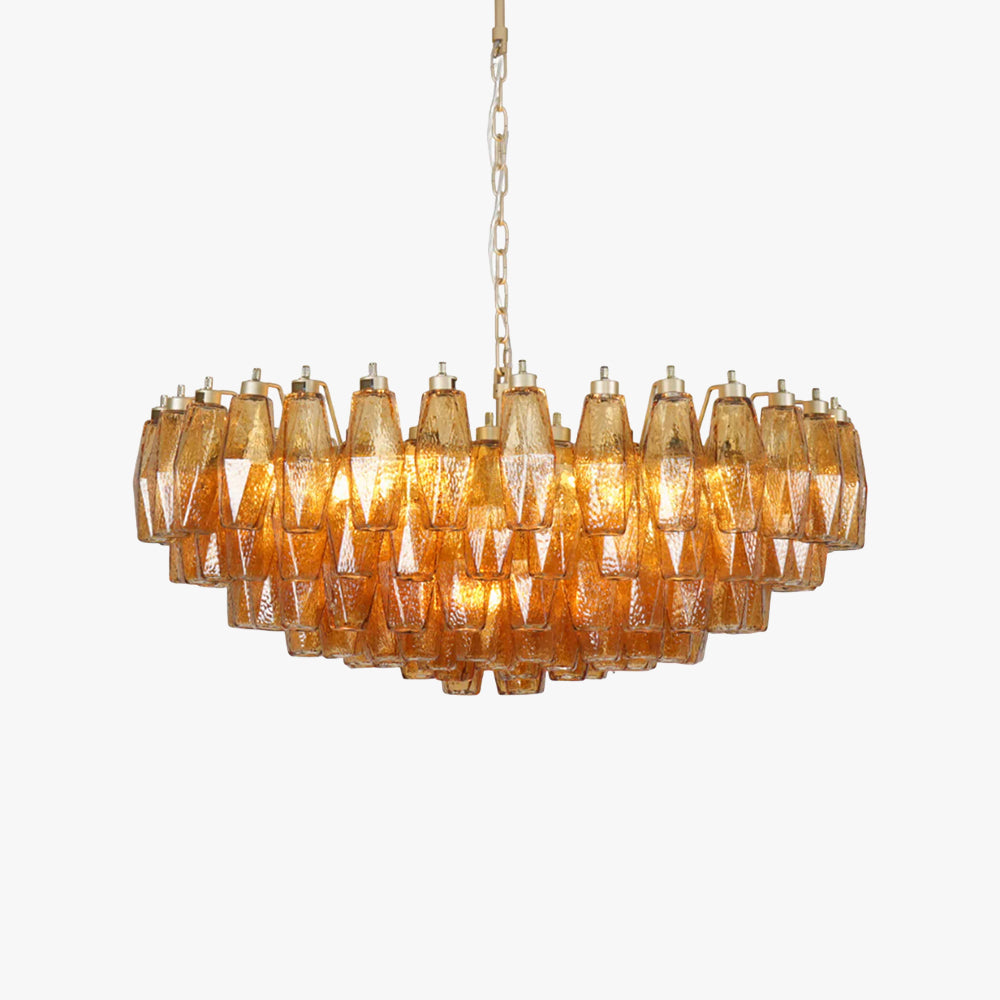 Muse Murano Rombo Ámbar Cristal Lámparas de Araña
