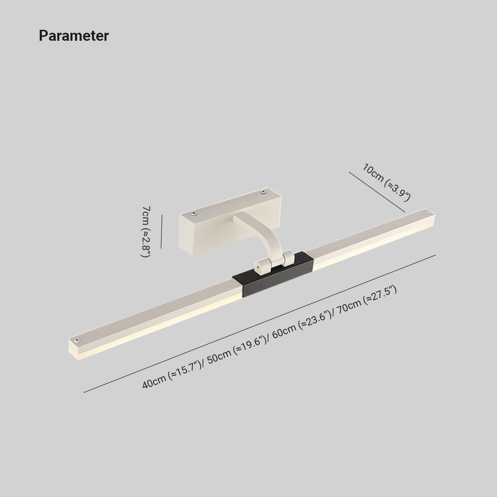 Edge Moderno Lineal Acrílico Aplique de Pared Para Espejo, Negro/Dorado