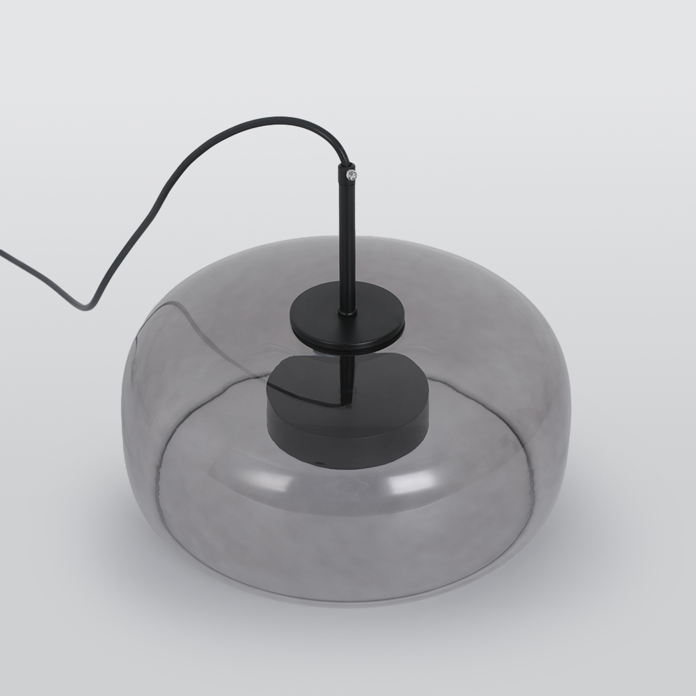 Hailie Moderna Minimalsita Anilla Metal Lámpara Colgante Transparente/Ámbar/Gris Ahumado