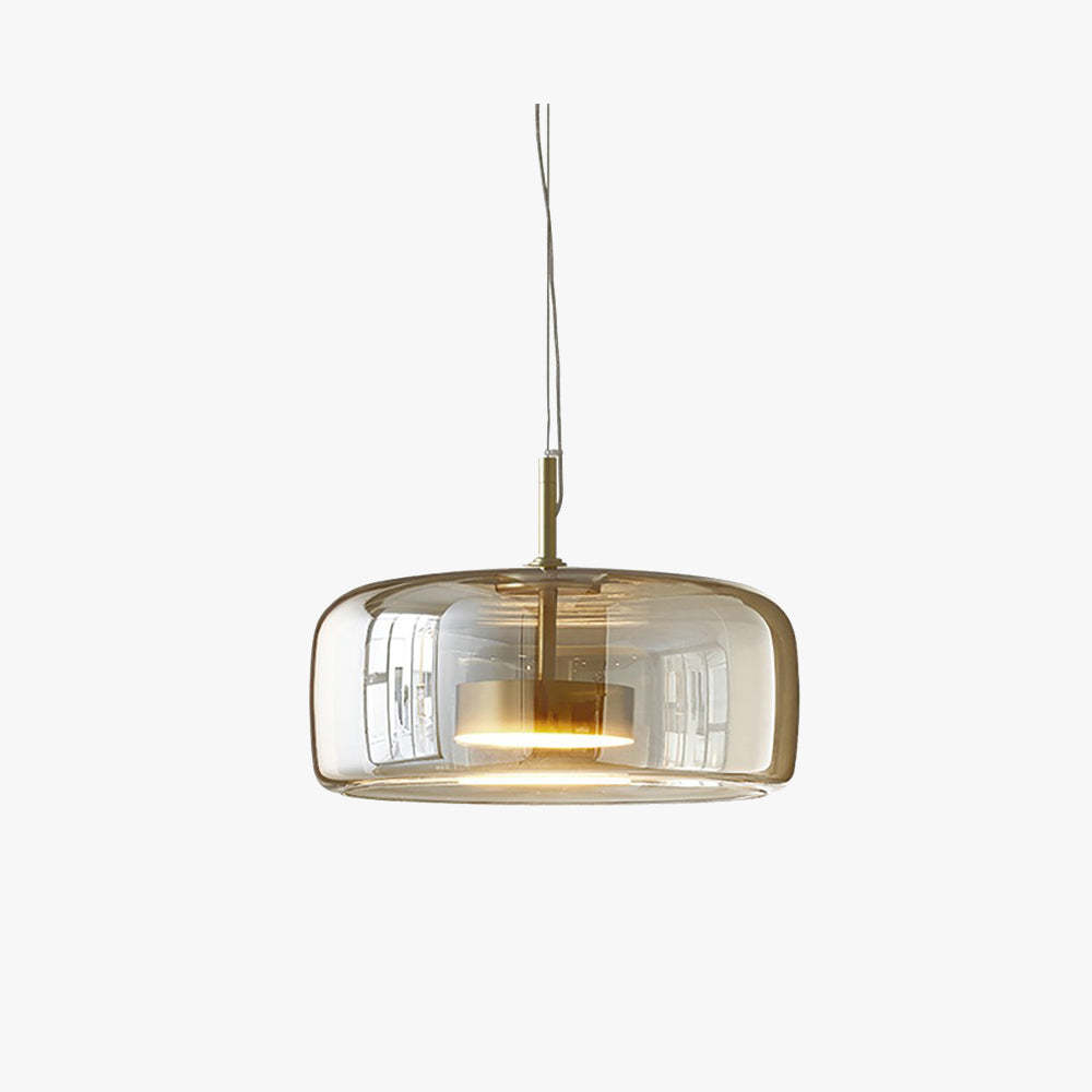 Hailie Moderna Minimalsita Anilla Metal Lámpara Colgante Transparente/Ámbar/Gris Ahumado