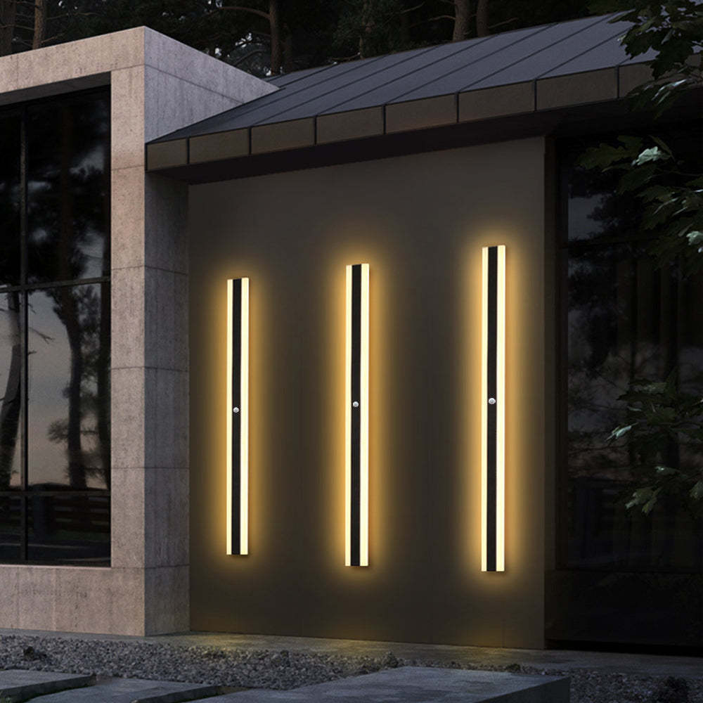 Edge Moderno Lineal Aplique Exterior Metal Acrílico Jardín Pasillo