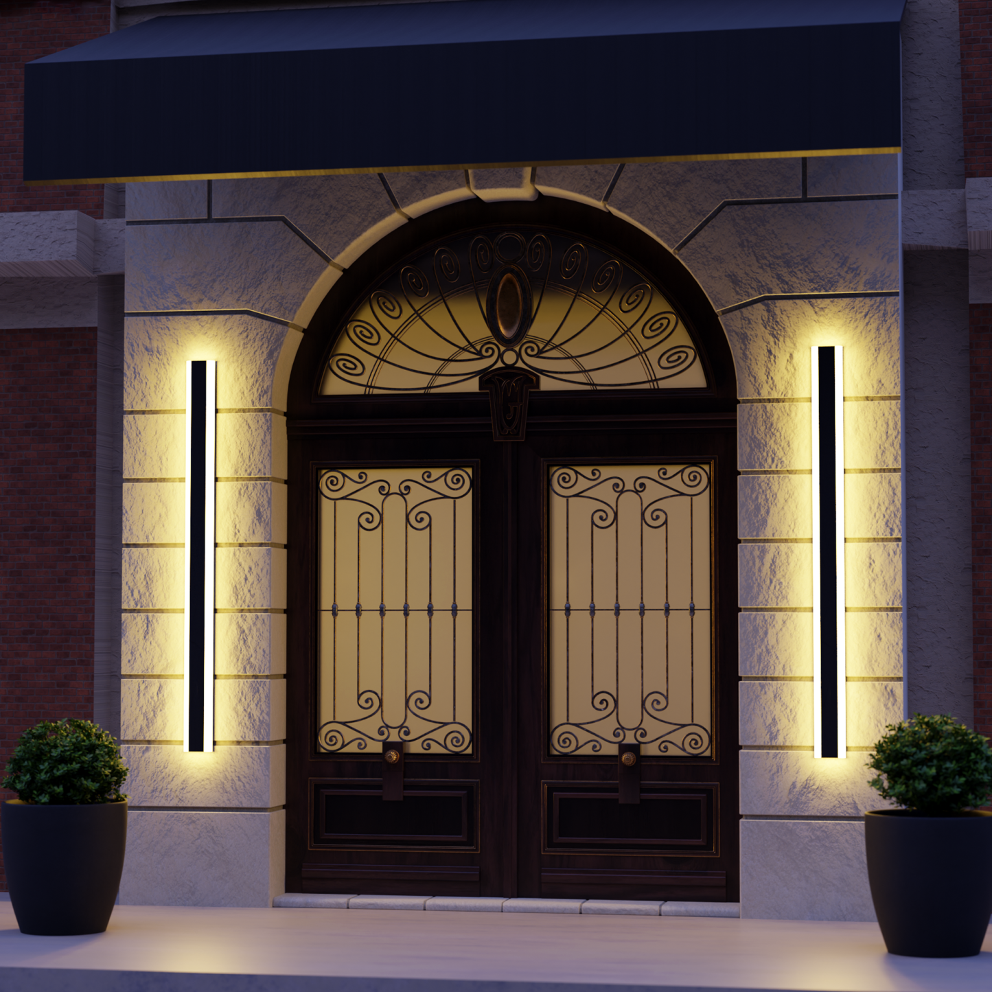 Edge Moderno Lineal Aplique Exterior Metal Acrílico Jardín Pasillo
