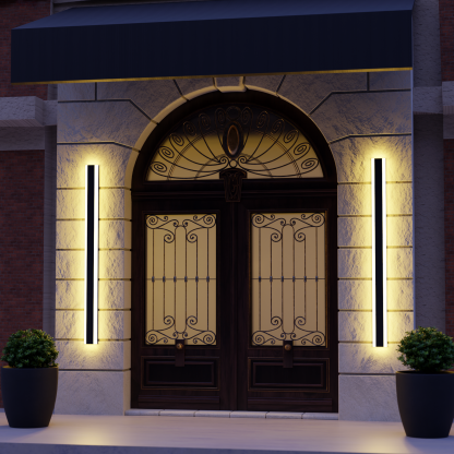 Edge Moderno Lineal Aplique Exterior Metal Acrílico Jardín Pasillo