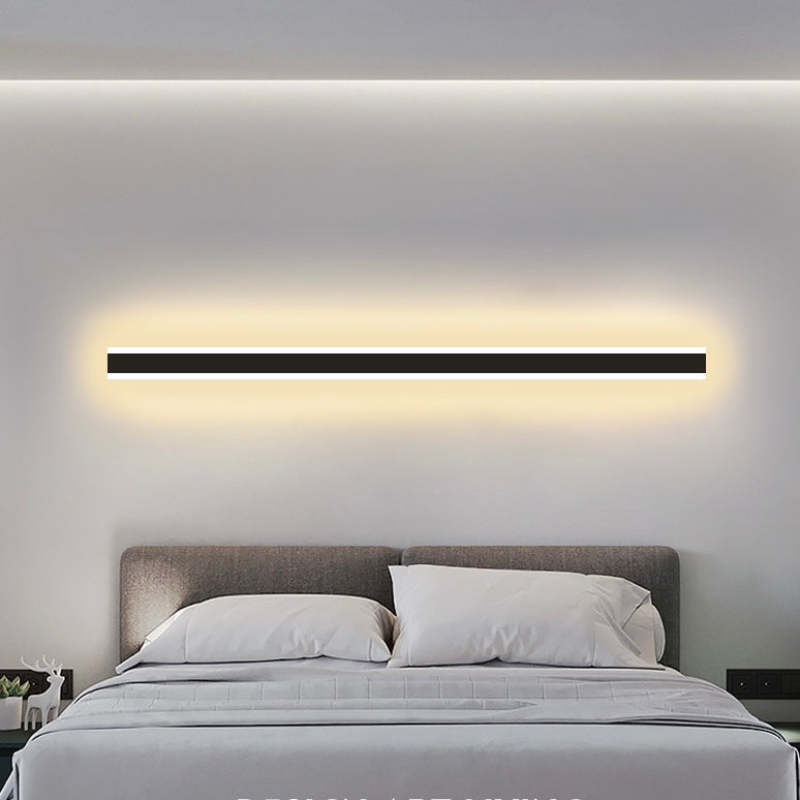 Moderno Lineal Aplique Exterior Negro Metal Jardín Pasillo | Las Sola